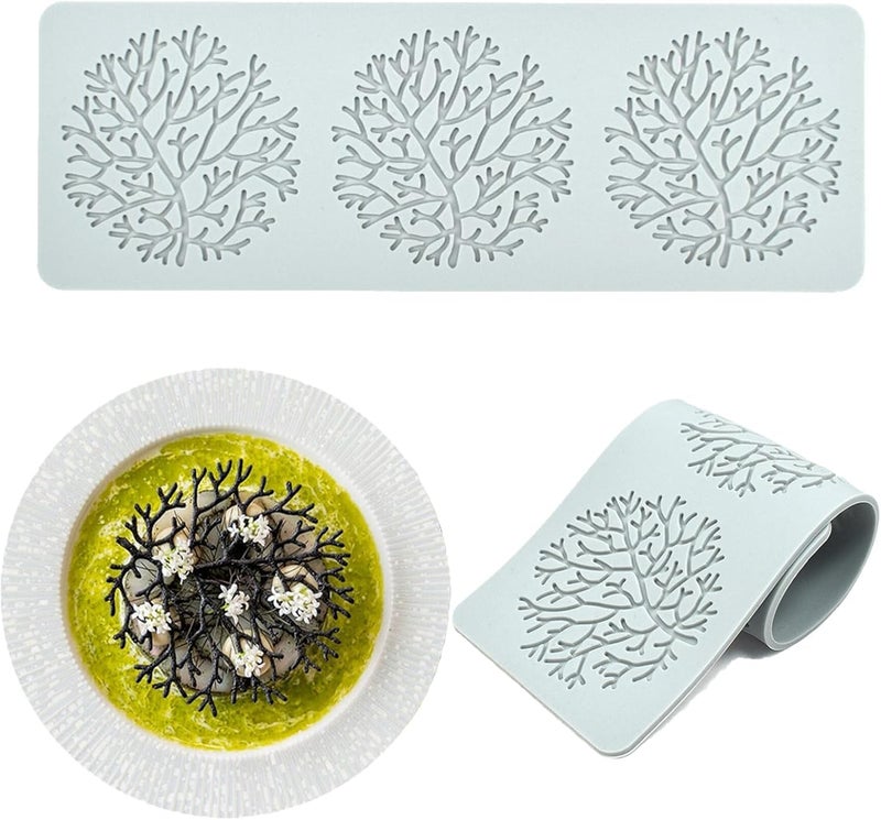 Jopgeey Tuile Molds Silicone 2 PCS Lace Fondant Molds Set with Hollow 3D Beehive Candy Molds for Baking Resin Polymer Clay Sugar Craft Dessert Cupcake Cake Decorating Tree Branch - Image 2