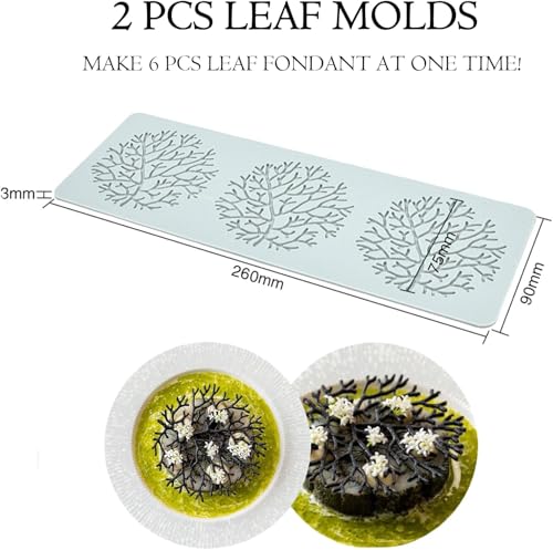 Jopgeey Tuile Molds Silicone 2 PCS Lace Fondant Molds Set with Hollow 3D Beehive Candy Molds for Baking Resin Polymer Clay Sugar Craft Dessert Cupcake Cake Decorating Tree Branch - Image 3