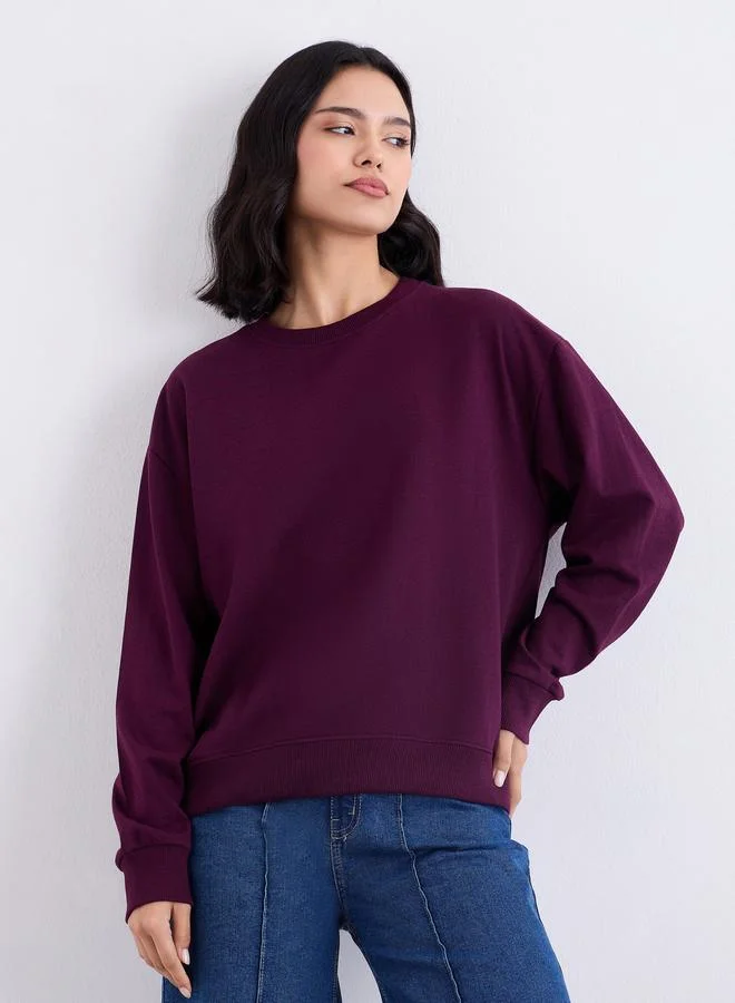 ستايلي سويت شيرت سادة بقصة عادية