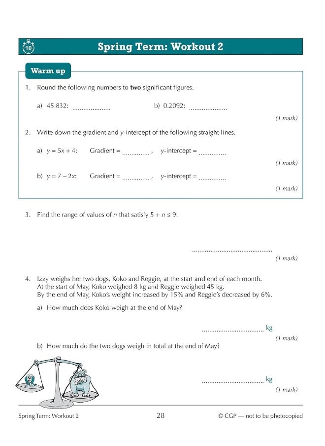 null - KS3 Maths 10-Minute Weekly Workouts - Year 9 - Image 1