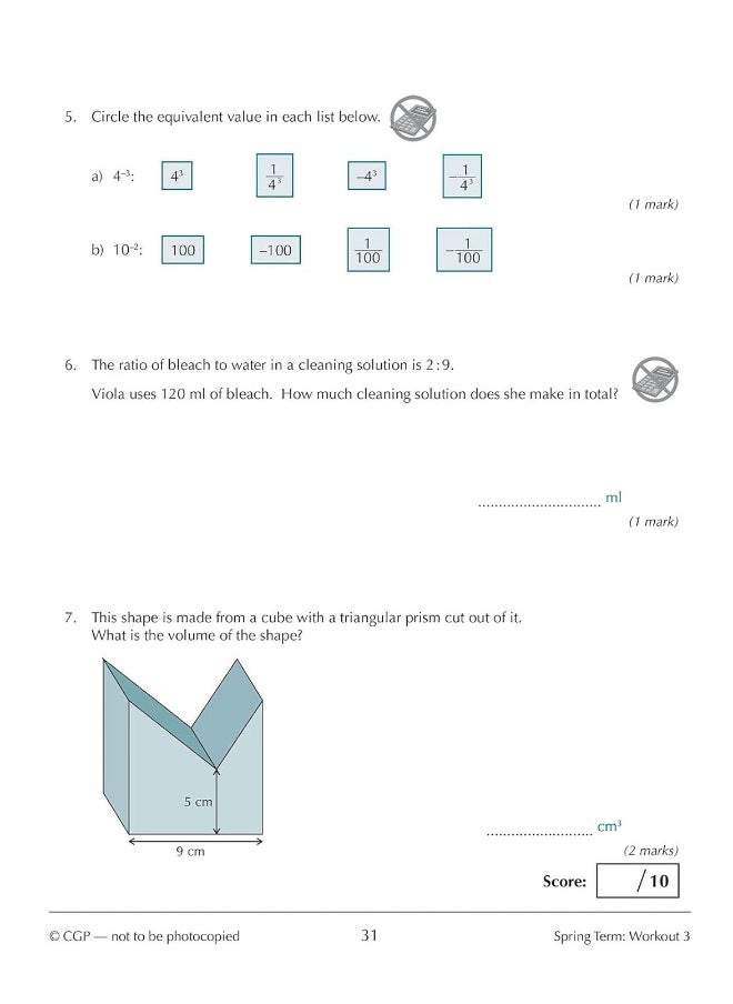 null - KS3 Maths 10-Minute Weekly Workouts - Year 9 - Image 1