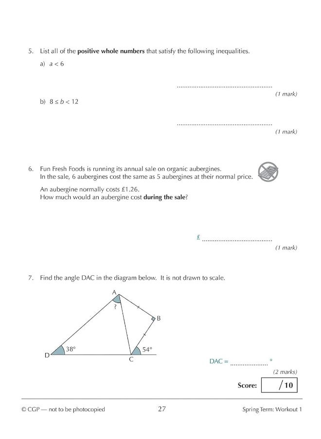 null - KS3 Maths 10-Minute Weekly Workouts - Year 9 - Image 1