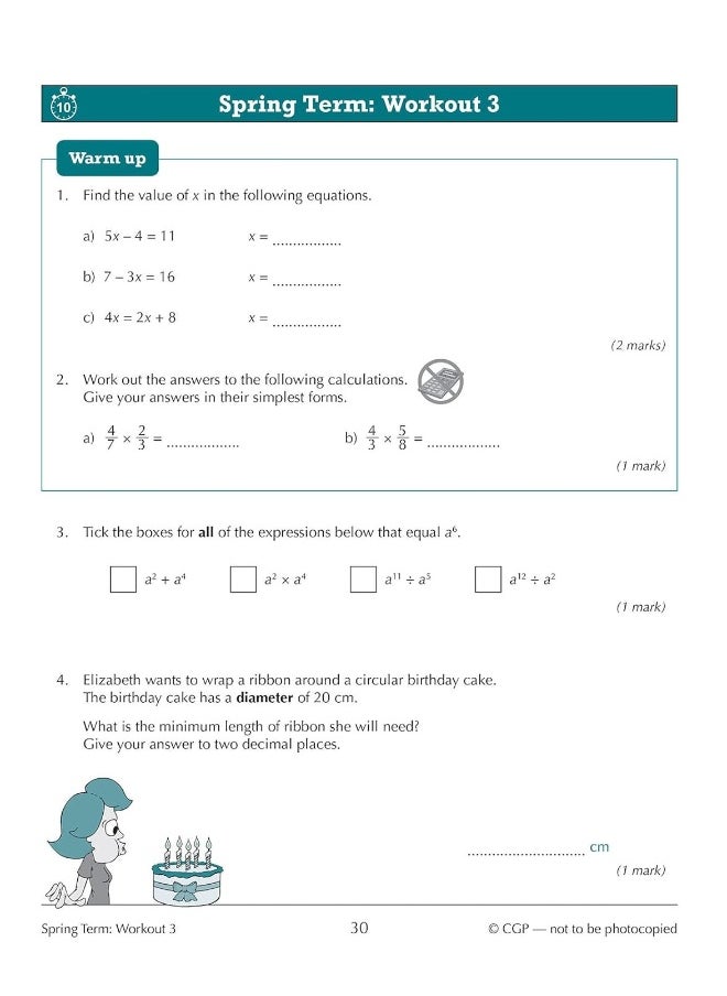 null - KS3 Maths 10-Minute Weekly Workouts - Year 9 - Image 1