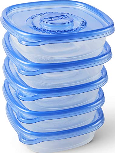 Glad Food Storage Containers for Everyday Use, Medium Square - Standard Meal Container Holds up to Twenty-Five Ounces, Blue, 25 oz - 5 Count - Image 3