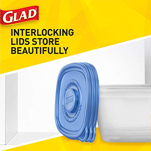 Glad Food Storage Containers for Everyday Use, Medium Square - Standard Meal Container Holds up to Twenty-Five Ounces, Blue, 25 oz - 5 Count - Image 5