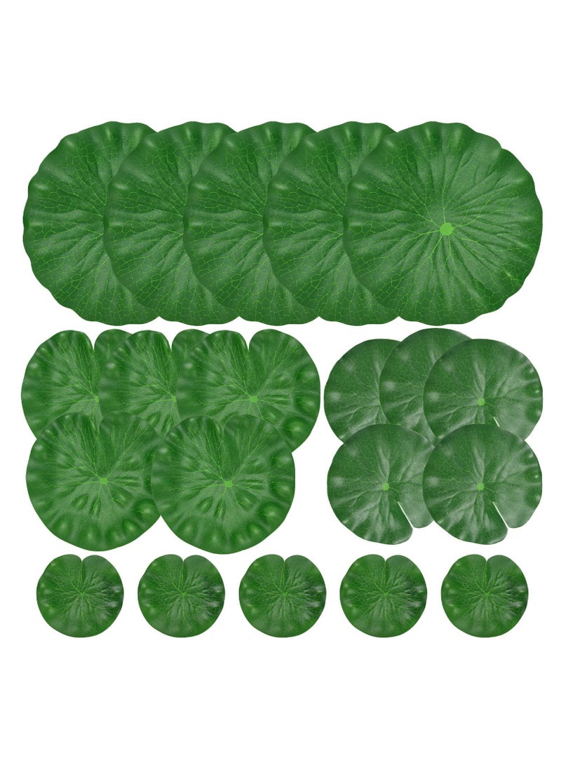 20 Pcs Realistic Floating Lily Pads for Ponds and Aquariums, Perfect Koi Fish Pool Decor, Water Lily Leaves - Image 1