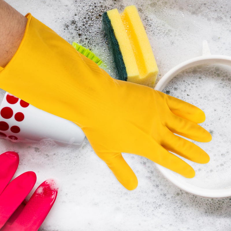 Long Latex Dishwashing Gloves Waterproof Kitchen Cleaning Gloves For Women Small Size - Image 5