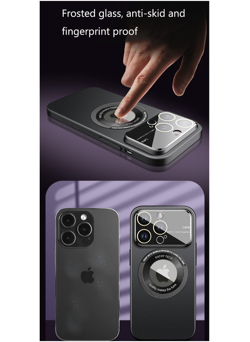 Color Fans Magnetic Case for iPhone 13 Pro Ultra Thin Cover with Lanyard Black  - Image 2