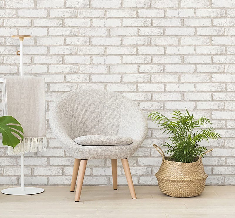 Timeet Beige White Brick Peel and Stick Wallpaper 17.7"Ã—118.11" Faux Brick Wallpaper Self Adhesive Removable Wall Ppaper for Living Room Bedroom Decoration Vinyl Film Roll - Image 3