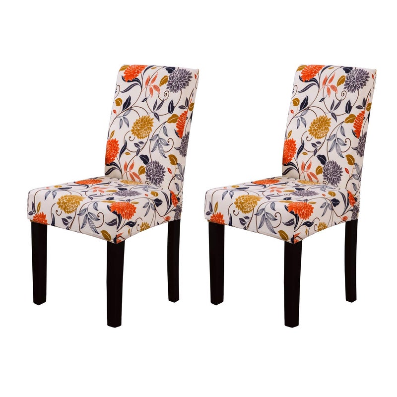 YEESSION Stretch Dining Chair Covers Removable Washable Seat Parson Chair Protector Slipcover for Dining RoomPartyBanquetHotelCeremony Set of 2 Style 05
