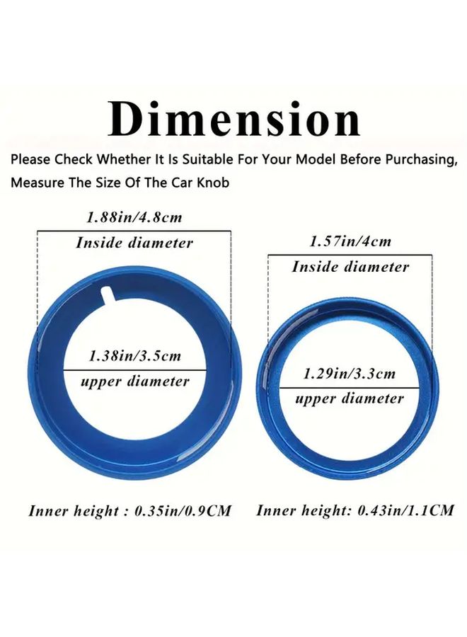 Blue Aluminum Knob Cover Set For Ford Mustang 2015 2022 Headlight Volume Control Decor - Image 2