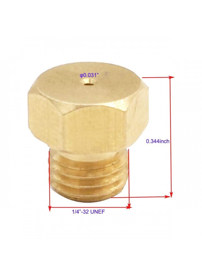MENSI MENSI 10 Packs /"- Brass Nozzle with 0.8m (0.031") Jet Hole For Propane Natural Gas Stove Grill NOT UNIVERSAL  - Image 3