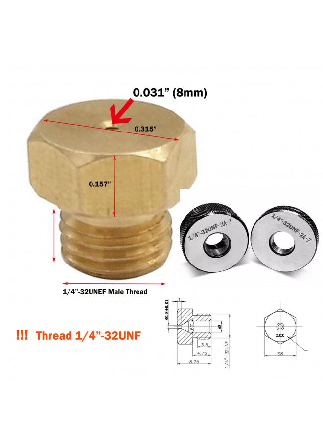 MENSI MENSI 10 Packs /"- Brass Nozzle with 0.8m (0.031") Jet Hole For Propane Natural Gas Stove Grill NOT UNIVERSAL  - Image 1