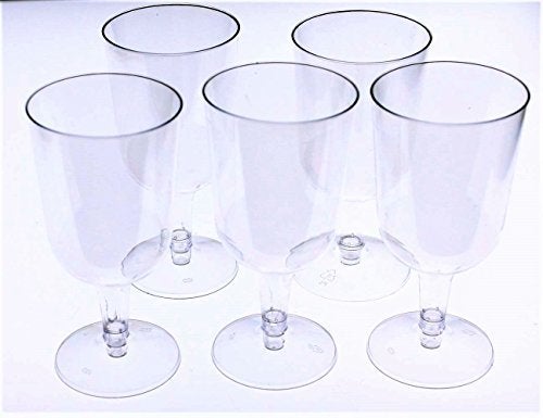 Plastic Wine Glasses Set  240 Pack 6 OZ  Crystal Clear Disposable Champagne Glasses With Stem  Disposable Wine Cups For Parties Ideal For Weddings Birthdays And Parties  Plastic Cups For Wine