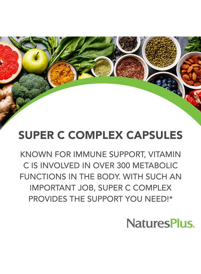 Natures Plus Super C Complex - 180 Capsules, Pack of 2 - with 1000 mg Vitamin C & 500 mg Bioflavonoids - Vegan, Gluten Free - 180 Total Servings - Image 2