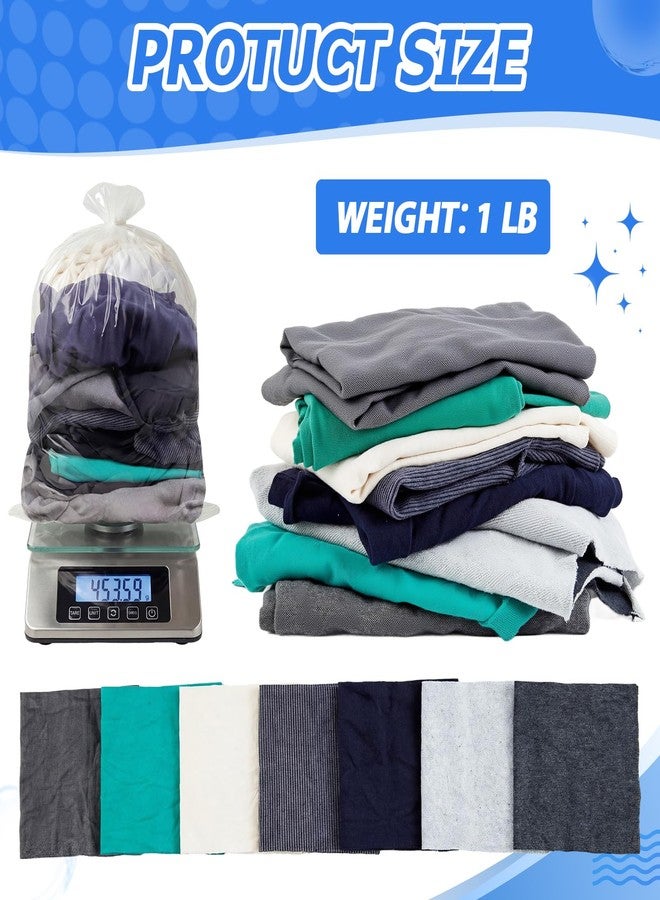 Teecyhooo 1 lb Mixed Colors T-Shirt Bag of Rags Cleaning Cloths Cotton Blend Shop Rags Lint Free Cloth for Staining Wood Oil Grease Paint Kitchen Auto Cleaning - Image 2