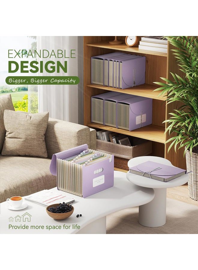 EcoStash Accordion File Organizer, 12 Pockets Wheat Straw Expanding File Folders, Monthly Bill Receipt Organizer, 100% BPA Free, Return to Nature, Healthy Living, Letter/A4 Size -Lavender Purple - Image 4