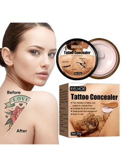 Professional Tattoo Concealer, Waterproof Tattoo Concealer Makeup, Suitable For Dark Spots, Scars, Vitiligo, Suitable for Men and Women (Light Color 20g)