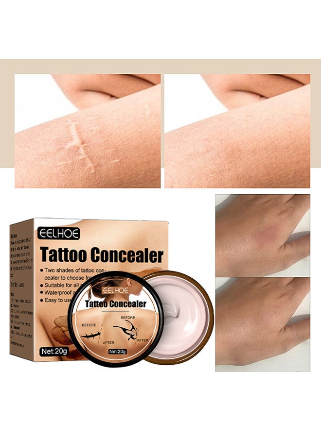EELHOE - Professional Tattoo Concealer, Waterproof Tattoo Concealer Makeup, Suitable For Dark Spots, Scars, Vitiligo, Suitable for Men and Women (Light Color 20g) - Image 1