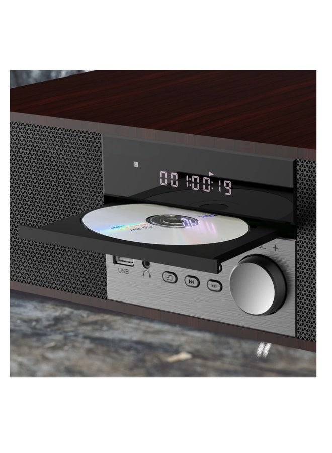 echo AUDIO CD Stereo Shelf System for Home, Vintage CD Player 40W RMS Micro Mini System with Remote Control, Bluetooth, FM Radio, USB MP3 Playback - Image 5
