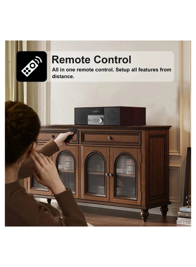 echo AUDIO CD Stereo Shelf System for Home, Vintage CD Player 40W RMS Micro Mini System with Remote Control, Bluetooth, FM Radio, USB MP3 Playback - Image 4