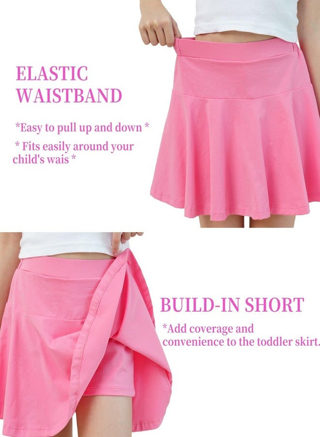 BYONEME Toddler Skirt Little Girls Athletic Uniform Skorts Golf Outfit Cheer Tennis Skirts with Shorts Green+Light Purple+Peach5-6Y - Image 4
