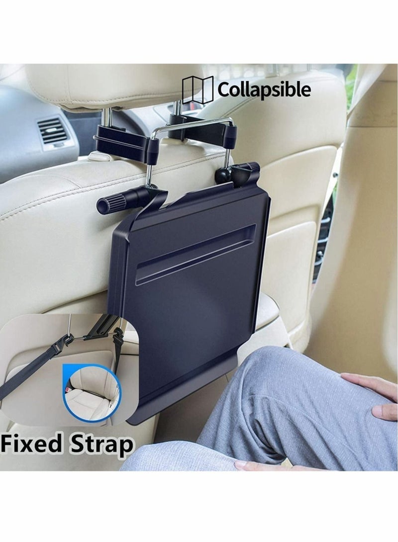 SYOSI Car Steering Wheel Tray/Back Seat Headrest Tray 2 in 1 for Eating Food Drink and Writing Laptop Work, Black Car Desk  - Image 5