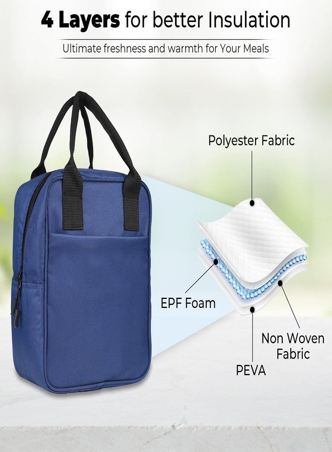 GaxQuly Insulated Lunch Bag Office Tiffin Bags for Men and Women, Hot & Cold Travel Lunch Box for Men, Tiffin Box & Bottles, Lunch Bag for Office, School, Picnic Bag (Blue) - Image 4