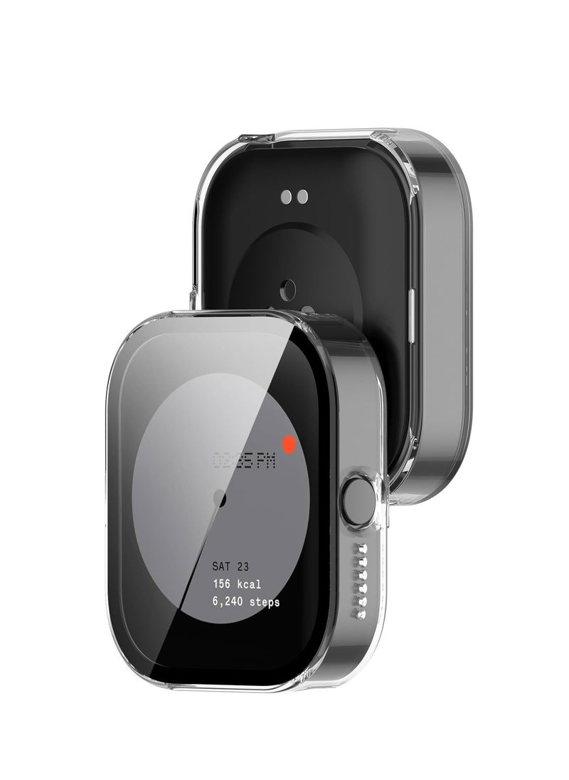Case For CMF By Nothing Watch Pro Hard PC Case + Screen Protector Protective Cover Full Coverage Shockproof (Transparent)
