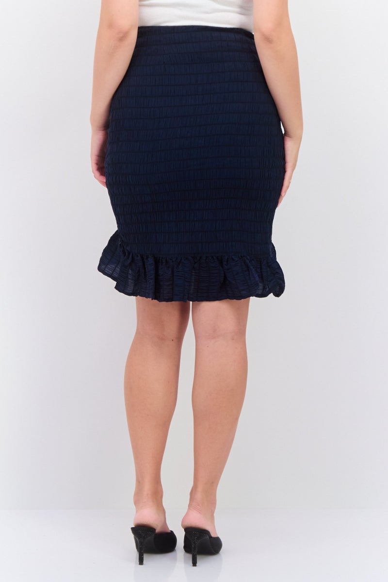 Scotch & Soda Maison Scotch by Scotch And Soda Women Textured Mini Skirt, Navy - Image 3