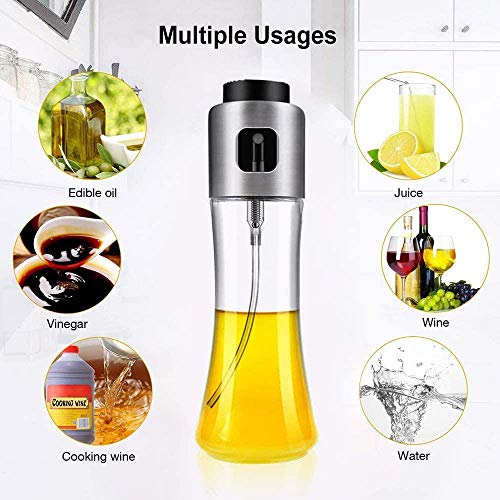 DENSITY COLLECTION Glass Versatile Spray Olive Oil Sprayer Dispenser, Spray Bottle for Oil for Cooking, Vinegar Bottle Glass, Cooking, Baking, Roasting, Grilling (Transparent) - Image 2