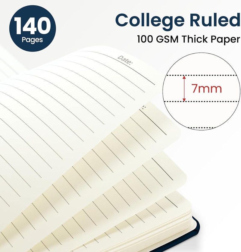 ZOTIA Lined Spiral Journal Notebook for Women, A5 College Ruled Journals for Writing, Hardcover Notebooks for Work, Note Taking and Office School Supplies, 140 Pages - Ribbon Parade - Image 2