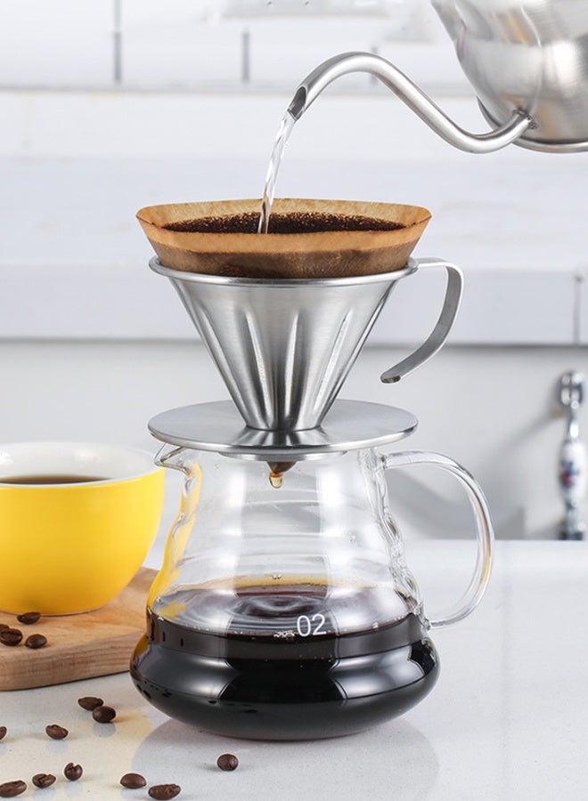 مُحَفِّز قهوة Pour Over، مرشح مخروطي من الفولاذ المقاوم للصدأ 304 قابل لإعادة الاستخدام، مرشح جهاز صنع القهوة المخروطي المعدني، محمول وصديق للبيئة للاستخدام في السفر والمنزل والمكتب - Image 3