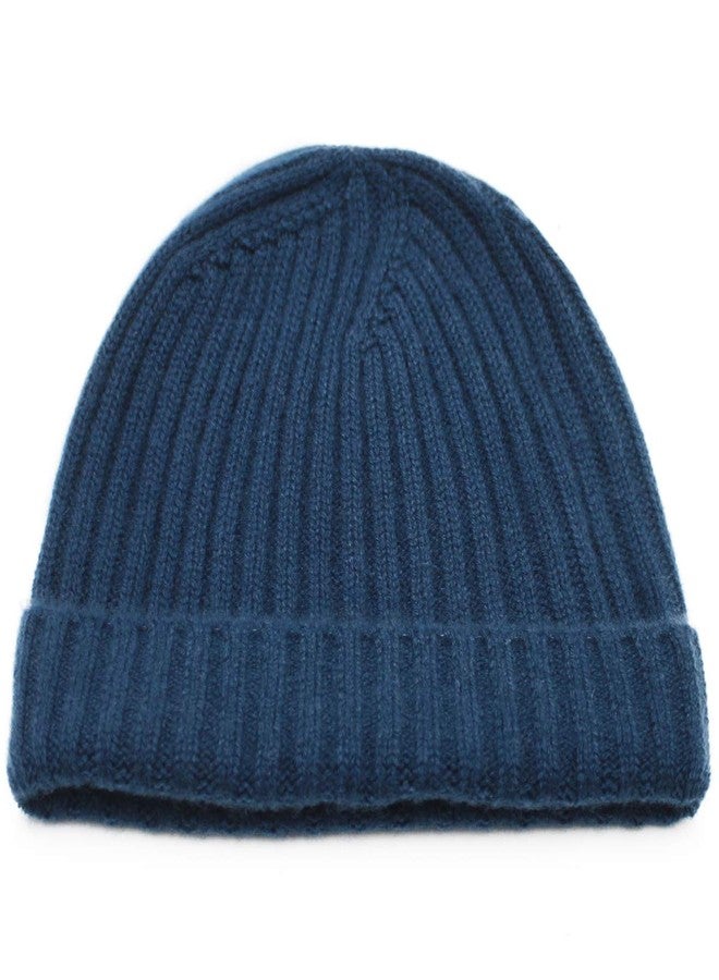 WaySoft Pure 100% Cashmere Beanie for Men, Warm Soft Mens Cashmere Hat in a Gift Box (Ink Blue) - Image 1