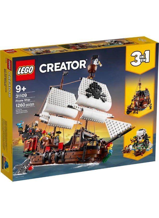 LEGO LEGO - Creator 3 in 1 Pirates Ship 1260 Pieces - 31109  - Image 1