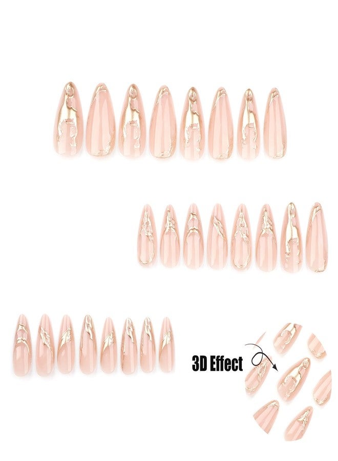Aeenioy Fake Nails, Press On Nails for Women, Nail Extension Kit, Stick On Nails with Nail File and Jelly Glue, Reusable Artificial Nails for Girls（24 Pcs） - Image 4