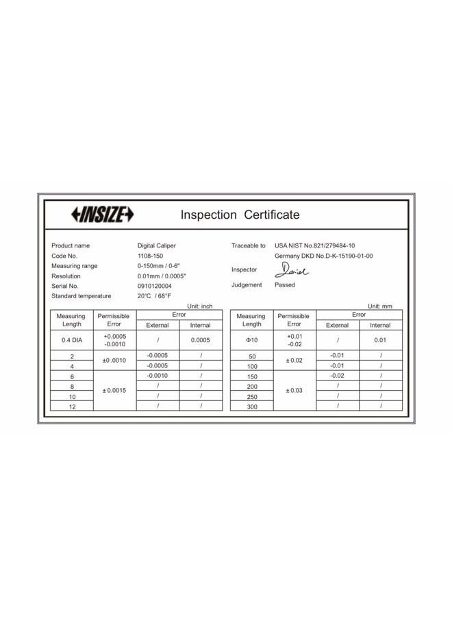 INSIZE Digital Caliper, ISZ-1108-150 - Image 4