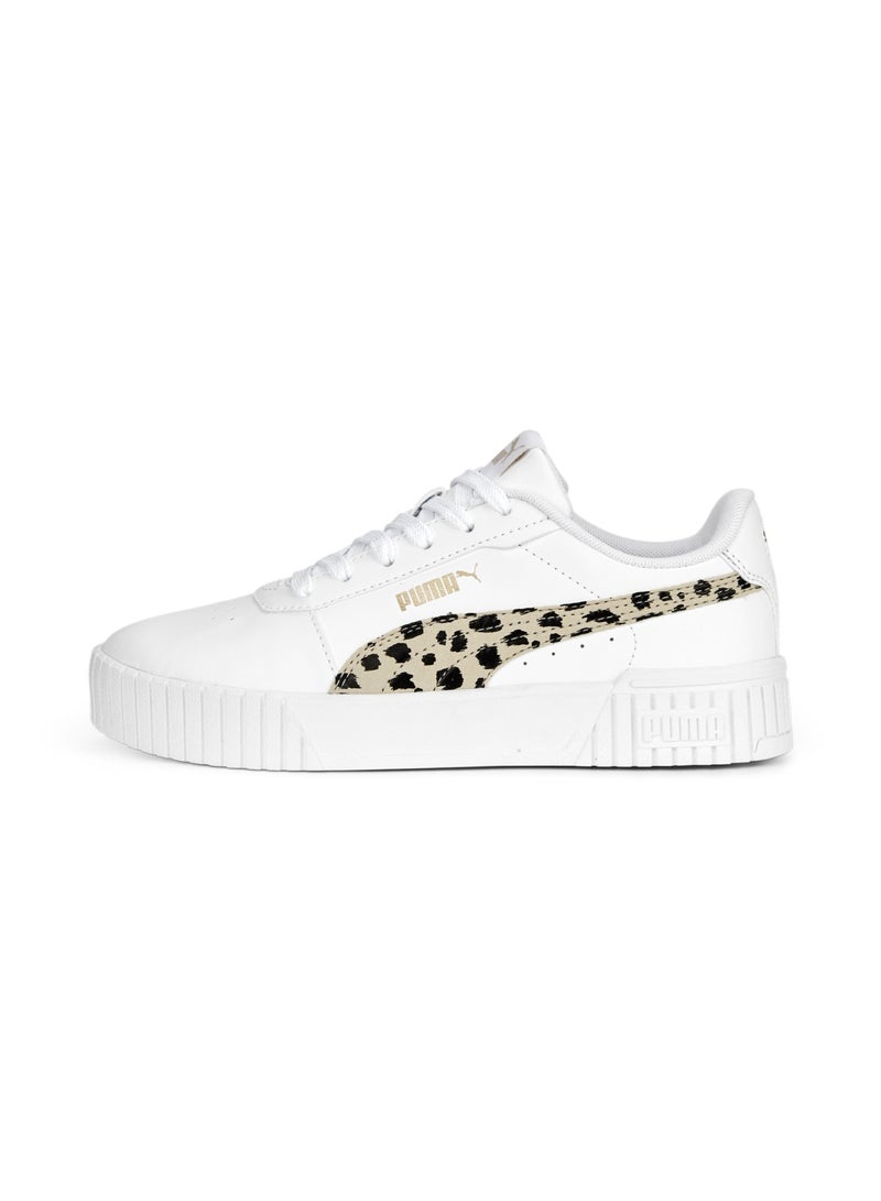 PUMA Carina 2.0 Animal Girls White Sneakers - Image 1