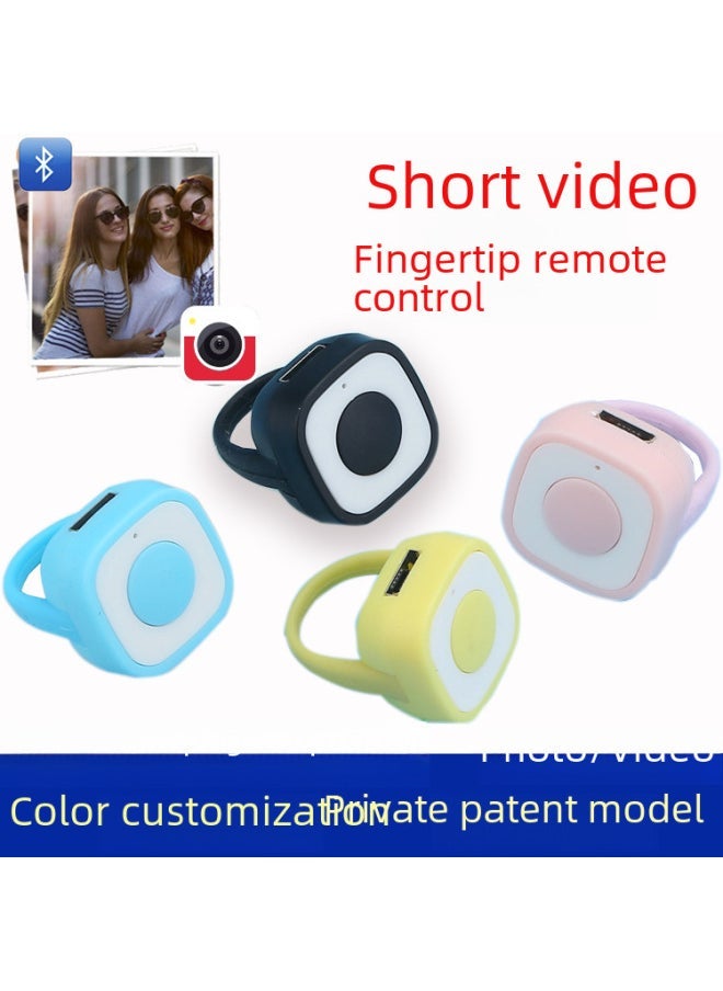 Rechargeable Finger Tip Mobile Bluetooth Selfie Device Ring For Short Videos Page Turning Photography Digital Computer-Color:Yellow - Image 1