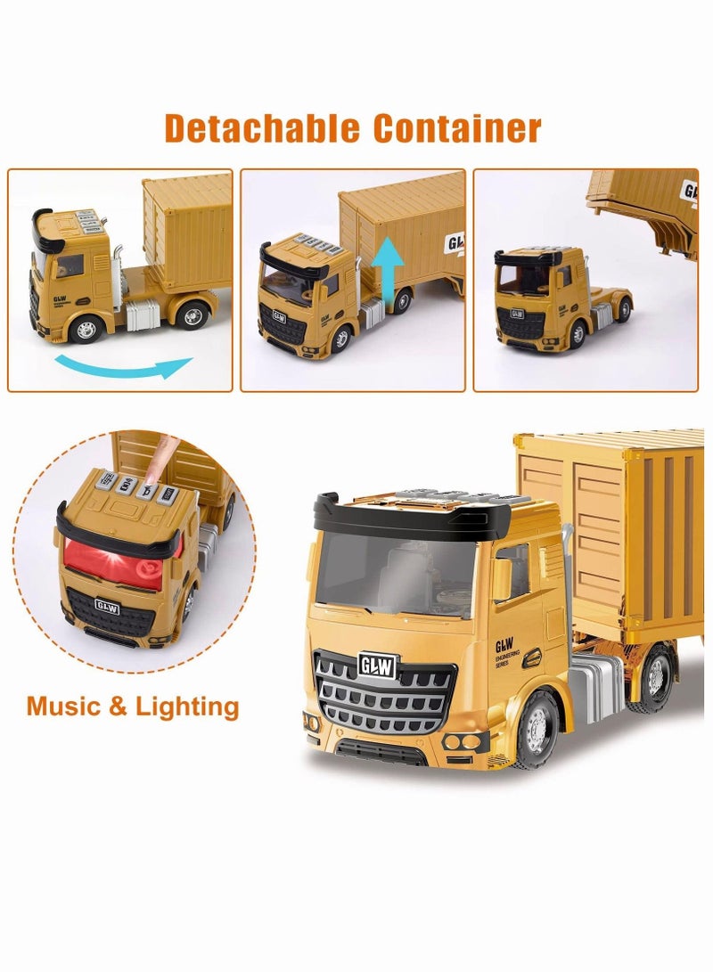 ميكسد مجموعة لعبة بناء شاحنة ، لعبة آلة بناء شاحنة حاوية ، رافعة ، الاسمنت ، جرافة ، رافعة شوكية ، شاحنة قلابة ، محرك البخار ، حفارة 3-7 سنوات من العمر الصبي ووكر لعبة هدية - Image 4