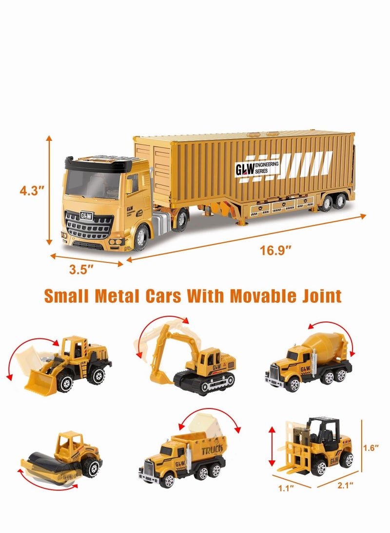 ميكسد مجموعة لعبة بناء شاحنة ، لعبة آلة بناء شاحنة حاوية ، رافعة ، الاسمنت ، جرافة ، رافعة شوكية ، شاحنة قلابة ، محرك البخار ، حفارة 3-7 سنوات من العمر الصبي ووكر لعبة هدية - Image 2