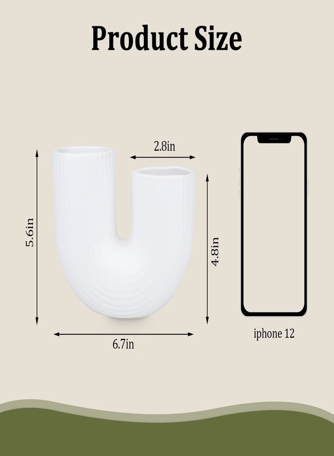 Vipush Ceramic Vase Set for Modern Home Decor Aesthetic, White and Black Round Matte Infinity Vases for Decorative Gift, Flower Vases for Living Room Wedding Coffee Table Party Bedroom - Image 3