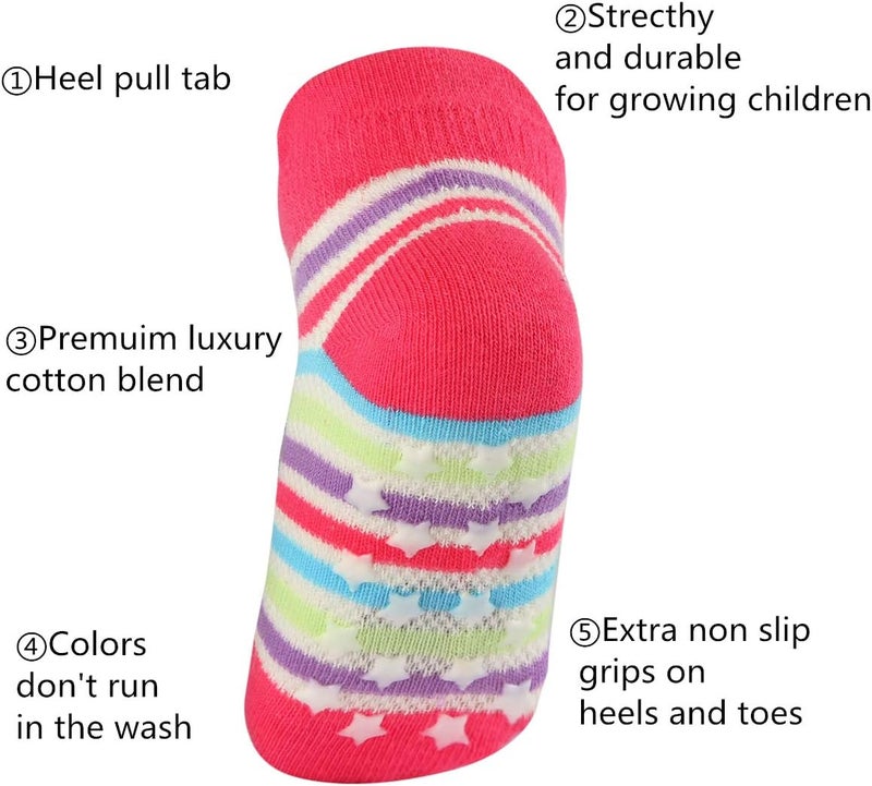 Cottock 12 Pairs Toddler Girl Grip Socks Non Skid Cotton Socks, Baby Socks Girl Anti Slip Socks for Girls - Image 2