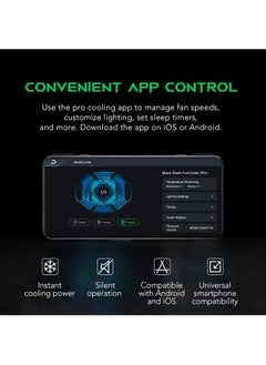 BLACK SHARK Black Shark 2Pro Cell Phone Cooler Fun Cooler, Cellphone Radiator with LED Temperature Display/Sleep Timer/Fan Speed Settings for iOS/Android Semiconductor Heatsink Cooling(with Gaming Finger Sle  - Image 4