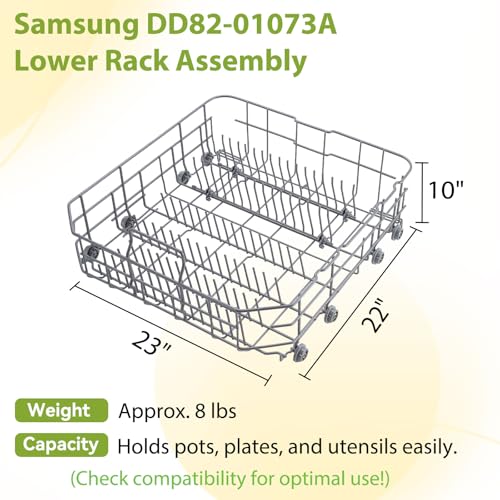 Sunniswi DD8201073A For Samsung Dishwasher Lower Dishrack Parts 23 22 10in Assembly DW80 Series Helps Fix Unstable Racks Improve Dish Loading - Image 3