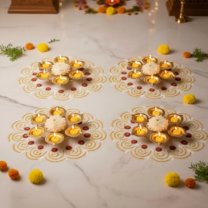 SATVIK Traditional Metal Urli for Home Decoration â€“ Set of 2 | Decorative Urli Bowls for Floating Flowers, Diyas & Candles | Antique Finish Metal Urli for Living Room, Entrance & Festive DÃ©cor - Image 3