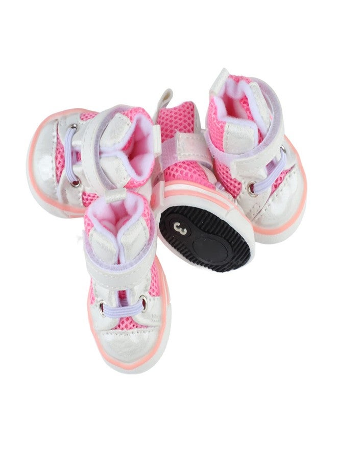 زيروديس أحذية زيروديس للكلاب، 4 قطع، أحذية شبكية مسامية مانعة للانزلاق، مناسبة لفصلي الربيع والصيف، أحذية للمشي لمسافات طويلة، تحمي الكلاب الصغيرة والمتوسطة والكبيرة من حرارة الأرصفة. - Image 3