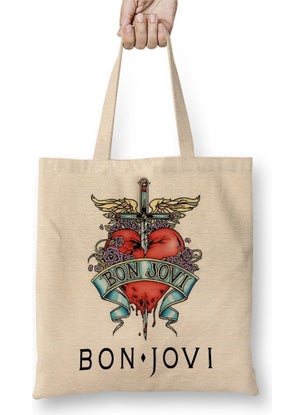 Baskı Dükkanı Print Shop Bon Jovi Guns And Roses Poison Cinderella Skid Row Aerosmith Whitesnake Tote Bag Long Handle 