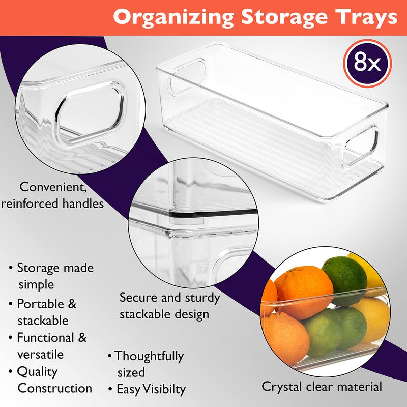 ClearSpace Plastic Pantry Organization and Food Storage Bin â€“ Great Kitchen Organization and Kitchen Storage â€“ Fridge Organizer Binsâ€“ 8 Pack - Image 2