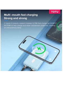 Totu 10000mAh Magsafe Power bank 15W Wireless Charging, Portable Design, with USB-C 20W PD fast charge Compatible with iPhone 14/13/12/series/android devices  - Image 4